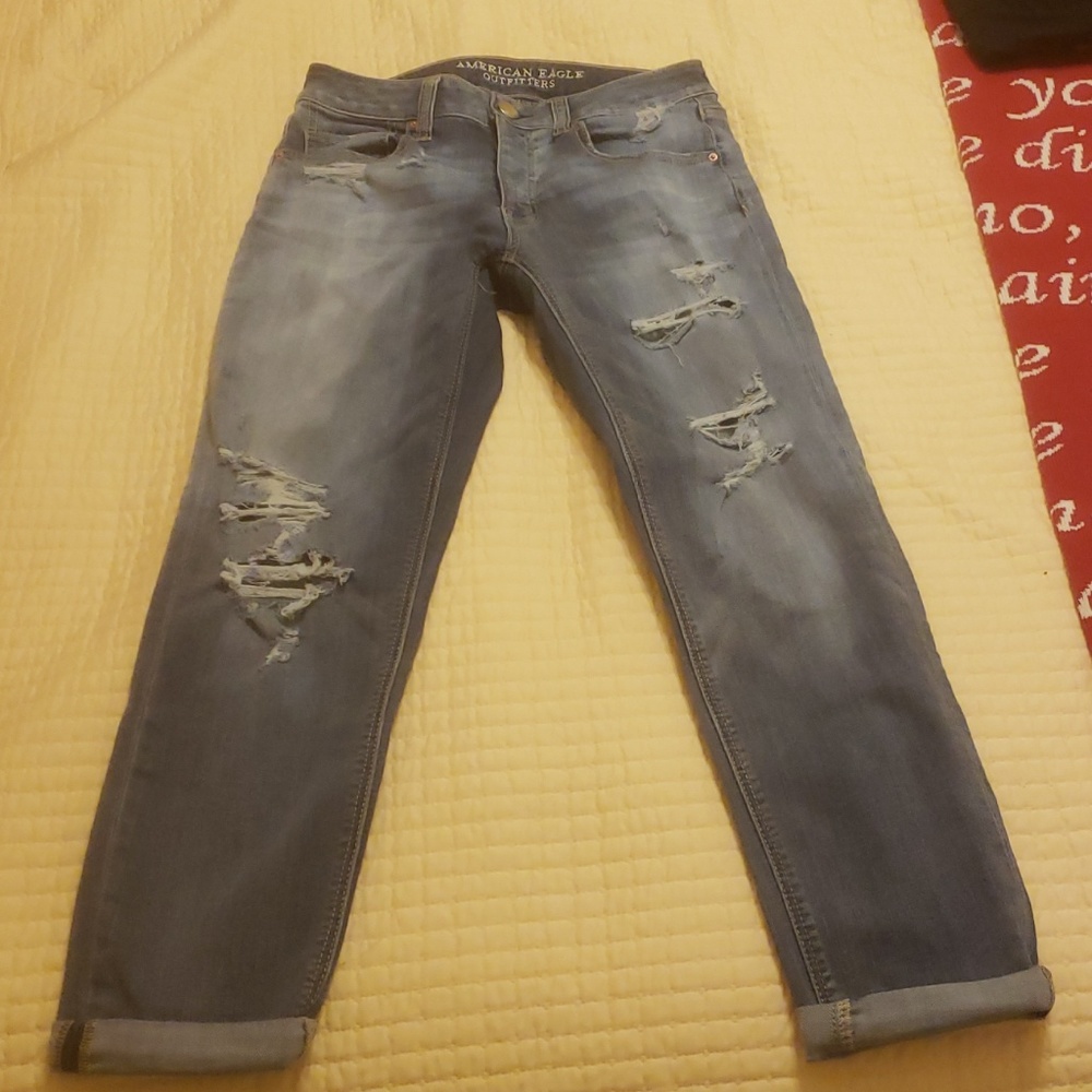 Ripped boyfriend jeans